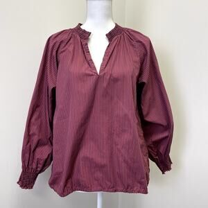 Nation LTD Estelle Peasant Blouse S Pima Cotton Striped